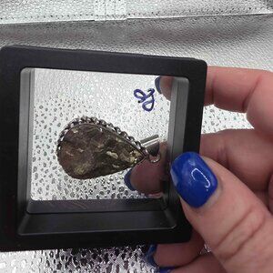 natural pyrite stone pendant necklace